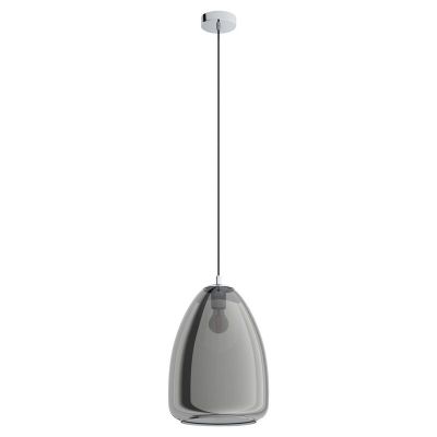 Lampada a sospensione cromata in vetro, Fredericus