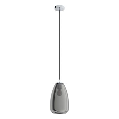 Lampada a sospensione cromata in vetro, Fredericus