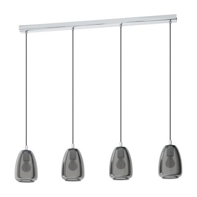 Lampada a sospensione cromata in vetro, Fredericus