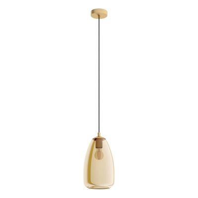Lampada a sospensione ambrata in vetro, Fredericus