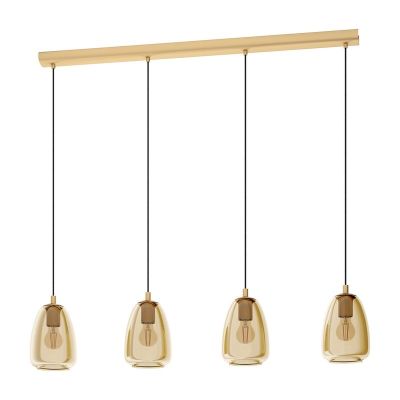 Lampada a sospensione ambrata in vetro, Fredericus