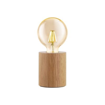 Lampada da tavolo in legno marrone, Yannic, con interruttore