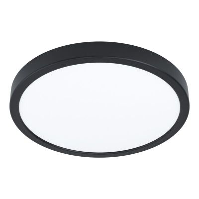 Lampada da soffitto da bagno nera in acciaio, Pascale, 20W, 3000K LED, IP44