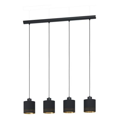 Lampada a sospensione nera in tessuto, Niko