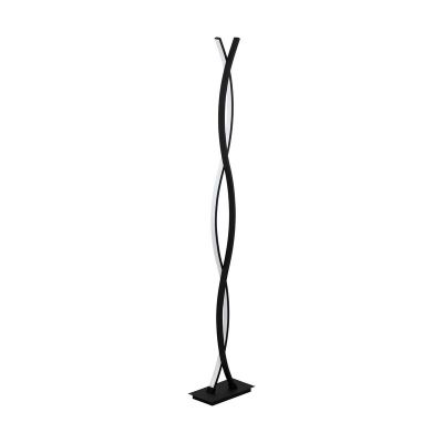 Lampada da terra nera in alluminio, Arantxa, 32W, 3000K LED, con interruttore
