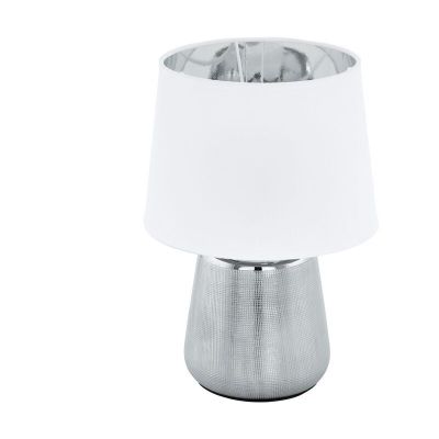 Lampada da tavolo in ceramica argenta, Elvin, con interruttore