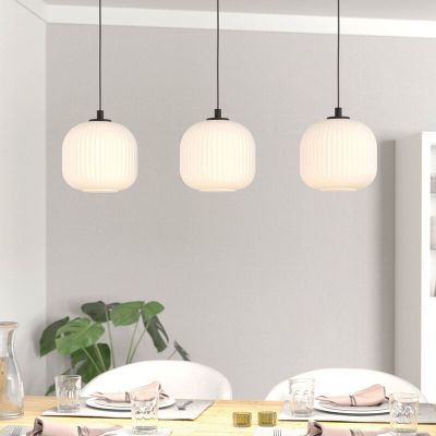 Lampada a sospensione bianca in vetro, Elvera