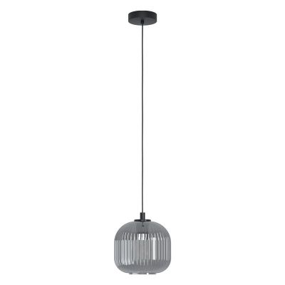 Lampada a sospensione nera in vetro, Elvera