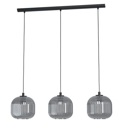 Lampada a sospensione nera in vetro, Elvera