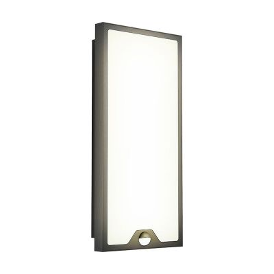 Applique da esterno con sensore di movimento nera in acciaio, Lydian, 16W, 3000K LED, IP44