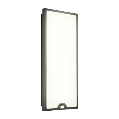 Applique da esterno con sensore di movimento nera in acciaio, Lydian, 18,5W, 3000K LED, IP44