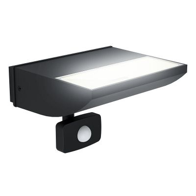 Applique da esterno con sensore di movimento nera in alluminio, Samuel, 10,5W, 3000K LED, IP44