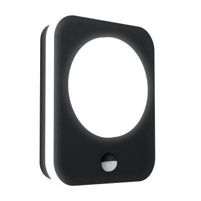 Applique da esterno con sensore di movimento nera in alluminio, Luut, 9W, 3000K LED, IP44