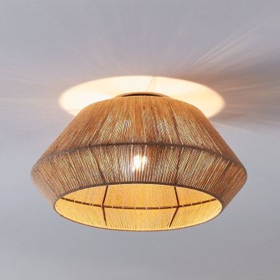 Plafoniera in rattan marrone, Wilbert