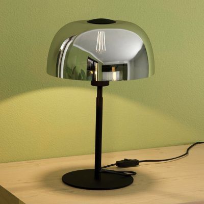 Lampada da tavolo nera in vetro, Miam, con interruttore