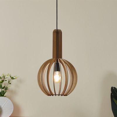 Lampada a sospensione in legno marrone, Kenney