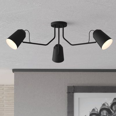 Lampada da soffitto nera in alluminio, Jelco