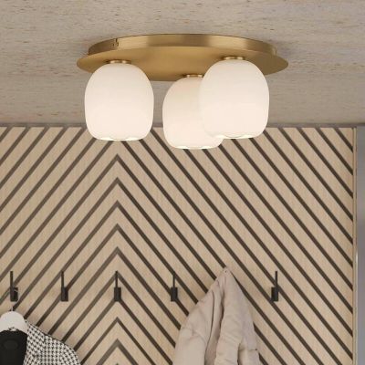 Lampada da soffitto bianca in vetro, Jeannine