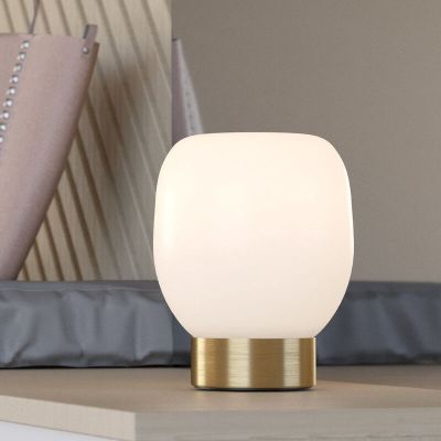 Lampada da tavolo bianca in vetro, Jeannine, con interruttore