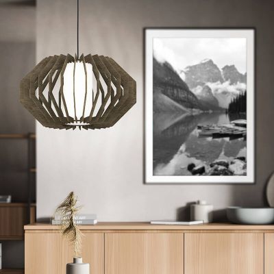 Lampada a sospensione in legno marrone, Lianda