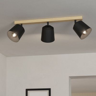 Faretto da soffitto in legno marrone, Teddy