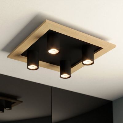 Lampada da soffitto in legno nera, Kenneth