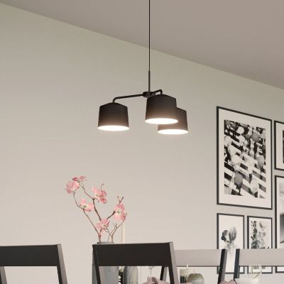 Lampada a sospensione nera in alluminio, Vinod