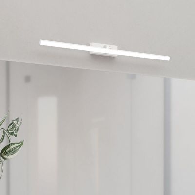 Lampada per specchio bianca in plastica, Keisha, 5W, bianco regolabile tra caldo e freddo LED, IP44, dimmer in 3 fasi