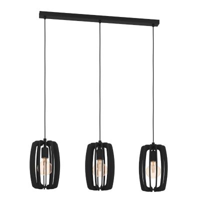Lampada a sospensione in legno nera, Wilko