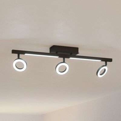 Faretto da soffitto nero in alluminio, Madelinde, 3,2W, 3000K LED