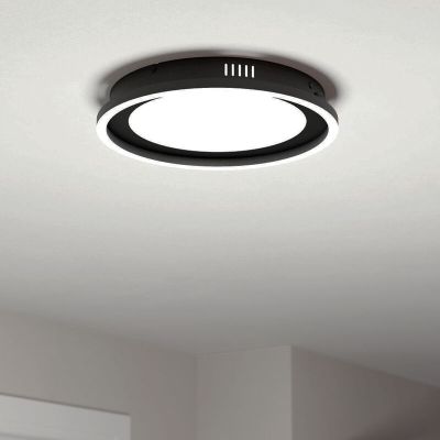 Lampada da soffitto nera in alluminio, Thijn, 11,5W, bianco regolabile tra caldo e freddo LED, dimmer in 3 fasi