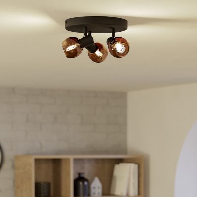 Faretto da soffitto in rame in vetro, Castellazo