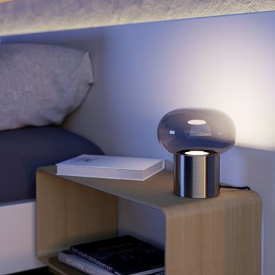 Lampada da tavolo in nichel in vetro, Bravino, con controllo touch