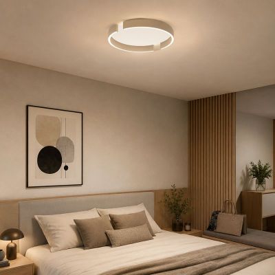 Plafoniera beige in alluminio, Copertino, 23W, white switch LED, dimmer in 3 fasi