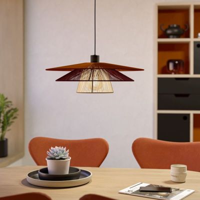 Lampada a sospensione multicolore in tessuto, Pignona