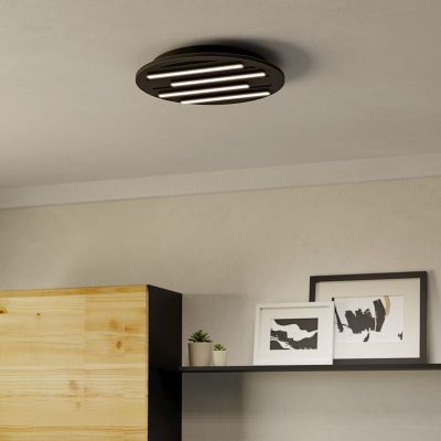 Plafoniera nera in alluminio, Pitrignani, 5W, RGBW LED, con telecomando