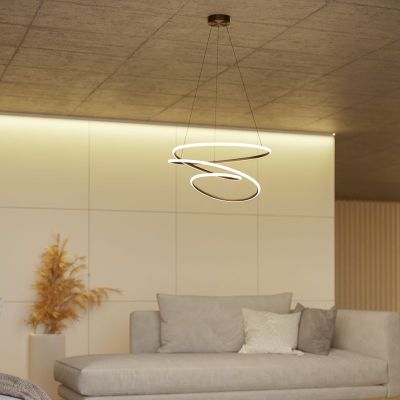 Lampada a sospensione di bronzo in alluminio, Racale, 27W, white switch LED