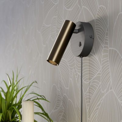 Faretto da parete di bronzo in acciaio, Valproto, 5W, white switch LED, con interruttore