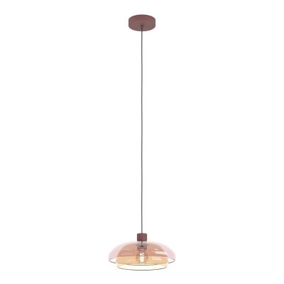 Lampada a sospensione rossa in vetro, Salesiani