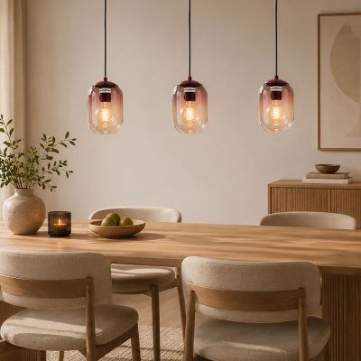 Lampada a sospensione arancione in vetro, Lequile
