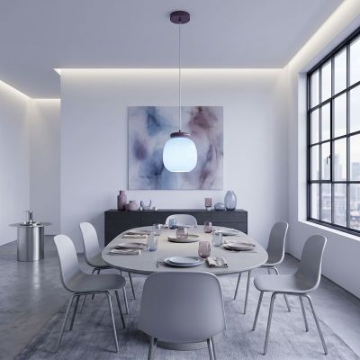 Lampada a sospensione blu in vetro, Berardelli