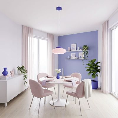 Lampada a sospensione rosa in vetro, Berardelli
