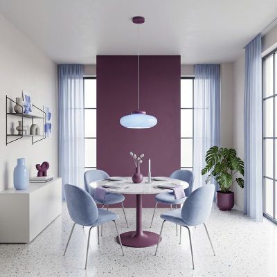 Lampada a sospensione blu in vetro, Berardelli