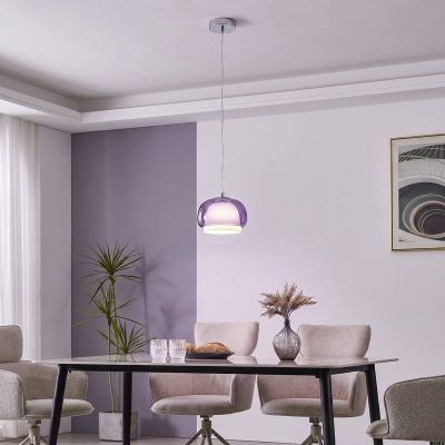 Lampada a sospensione viola in vetro, Belomontejo