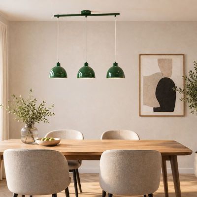 Lampada a sospensione verde in acciaio, Cazalilla