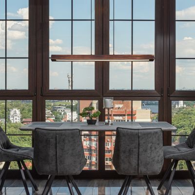 Lampada a sospensione marrone in legno, Timber, 28W, 3000K LED