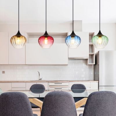 Lampada a sospensione per tavolo da pranzo multicolore in vetro, Herm
