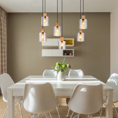 Lampada a sospensione nera in vetro, Abelon