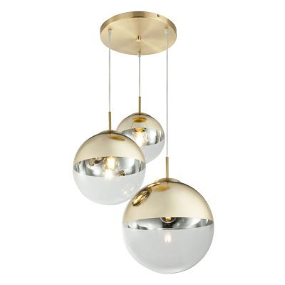 Lampada a sospensione dorata in vetro, Novia