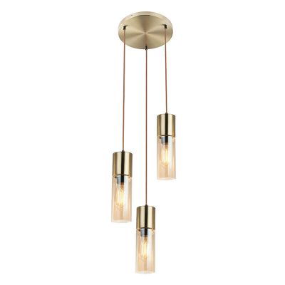 Lampada a sospensione ambrata in vetro, Xena